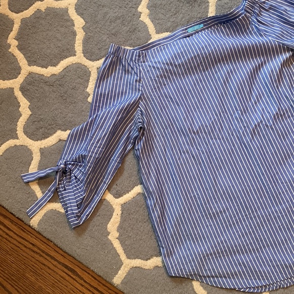 J. McLaughlin off the shoulder striped top size large - Picture 4 of 7